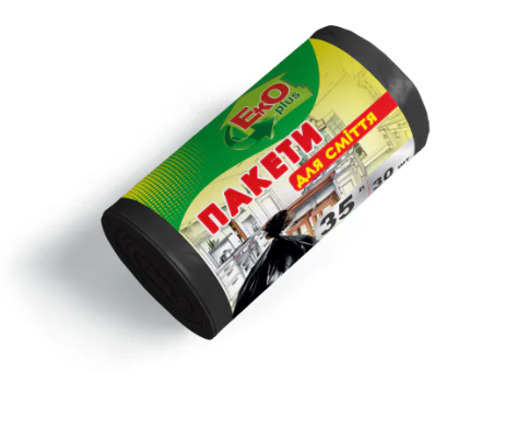 Пакети для сміття 35*30 Чорні ТМ EKO+